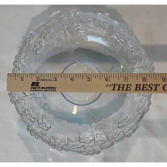 Mikasa Crystal Carmen Collection Frosted Bowl Floral Leaves Serving 8.75"x3.75" - Picture 10 of 12